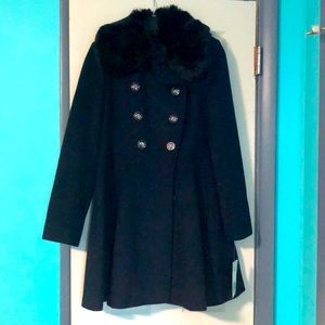 Vía Spiga Winter Coat w/ Faux Fur Collar